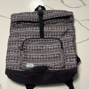 TOMS Black and White Patterned Backpack
